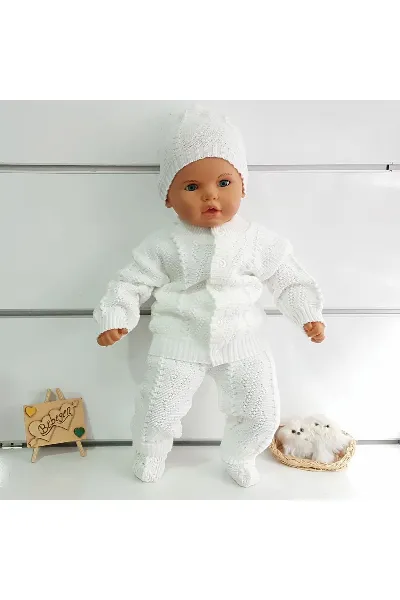 Bebek Triko 4 lü Takım - Beyaz