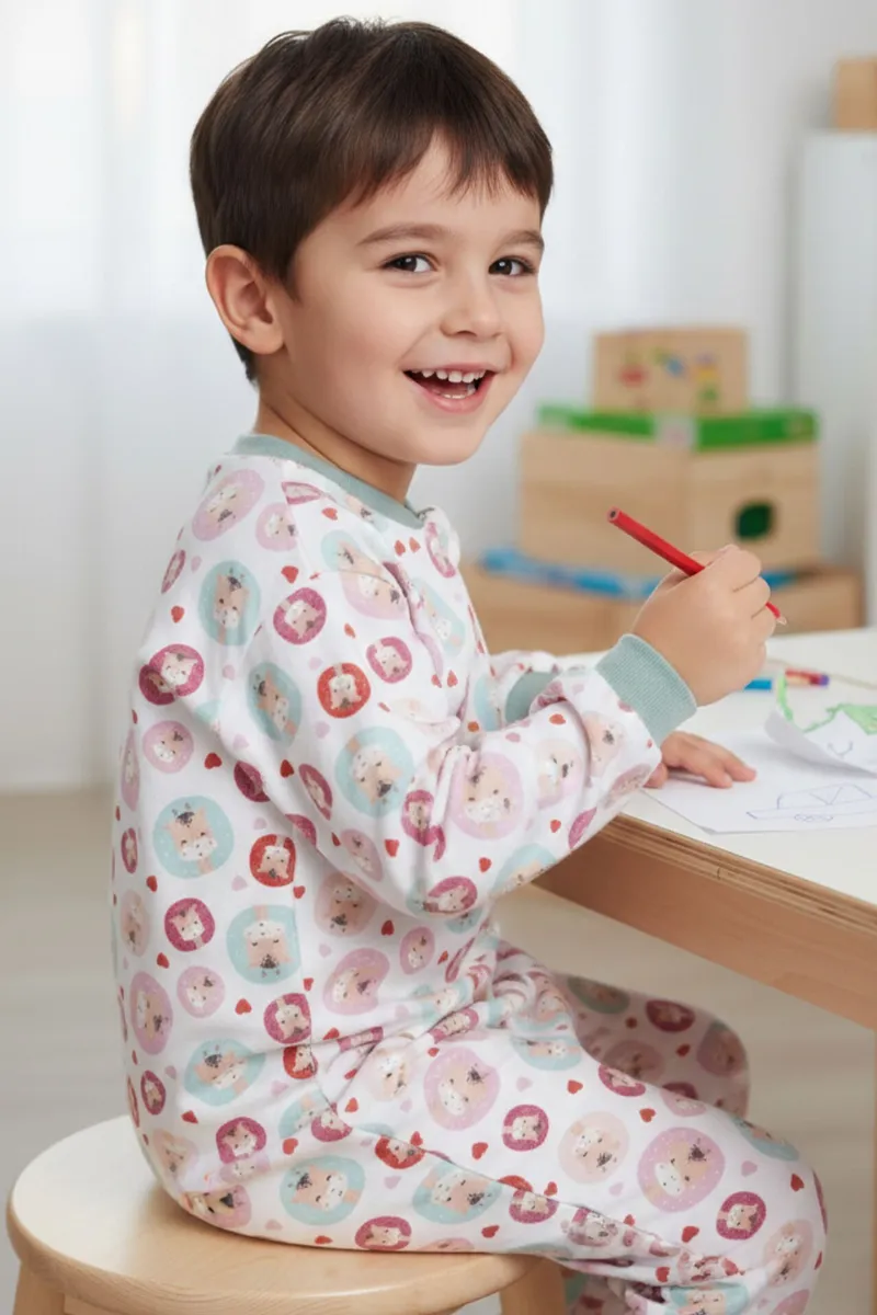 Yeşil Biyeli Zürafa Desenli Uyku Tulumu