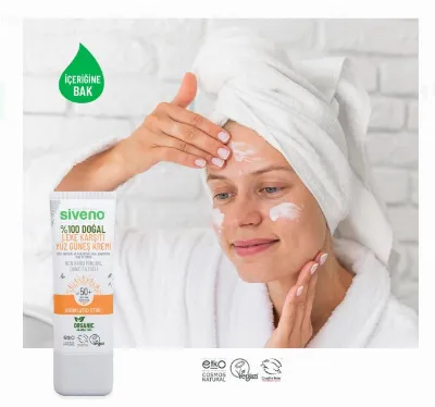 Siveno %100 Doğal Leke Karşıtı SPF 50+ Yüz Güneş Kremi