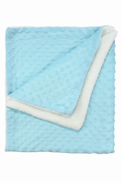 Unisex Bebek Mavi Polarlı Nohut Battaniye 80x90