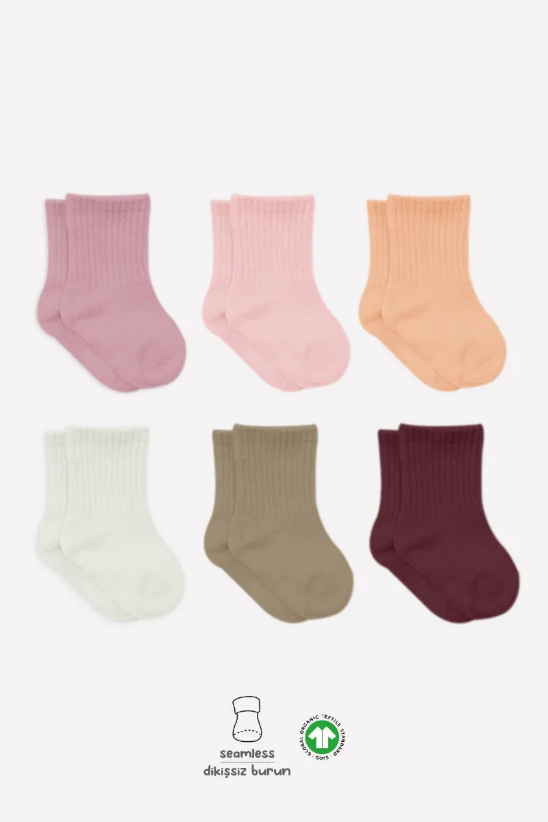 Bistyle Mix Penye Soket Çorap 6'Lı BS10101M Gül Kurusu