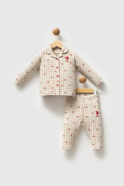 U.S. Polo Assn Gömlek Pijama Takımı USB2728 Beyaz