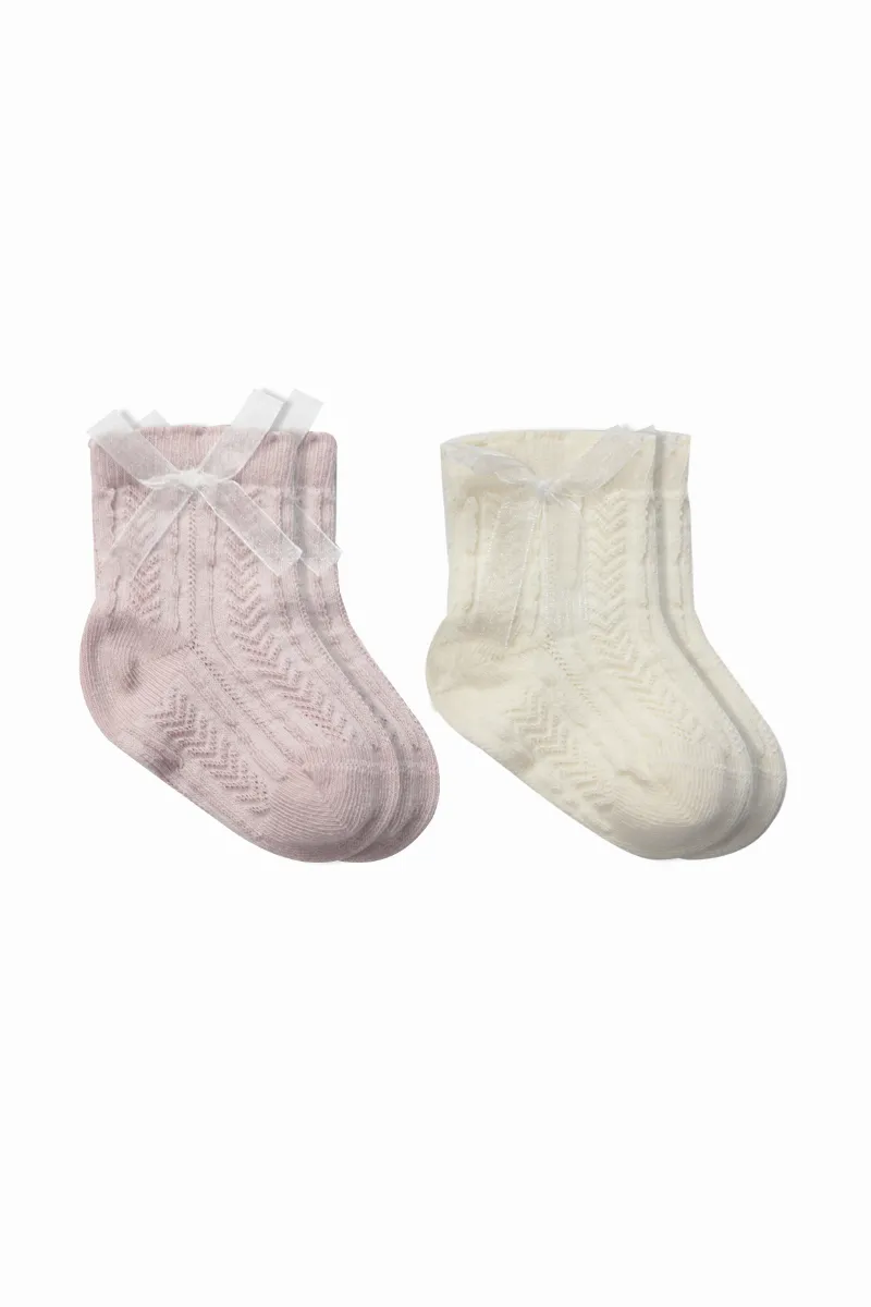 Bistyle Fiyonklu Penye Soket Çorap 2li 10149 Lila