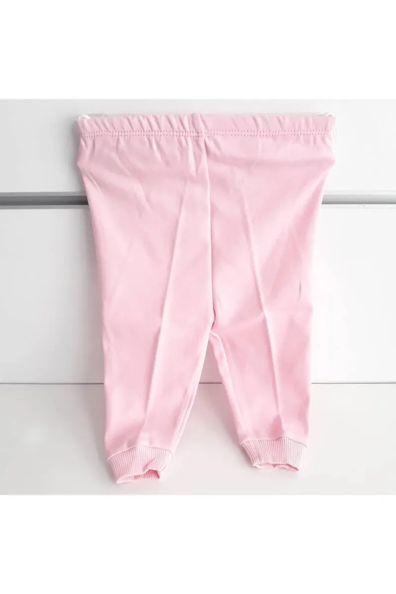 Sade Pembe Tek Alt Bebek Penye Pantolon