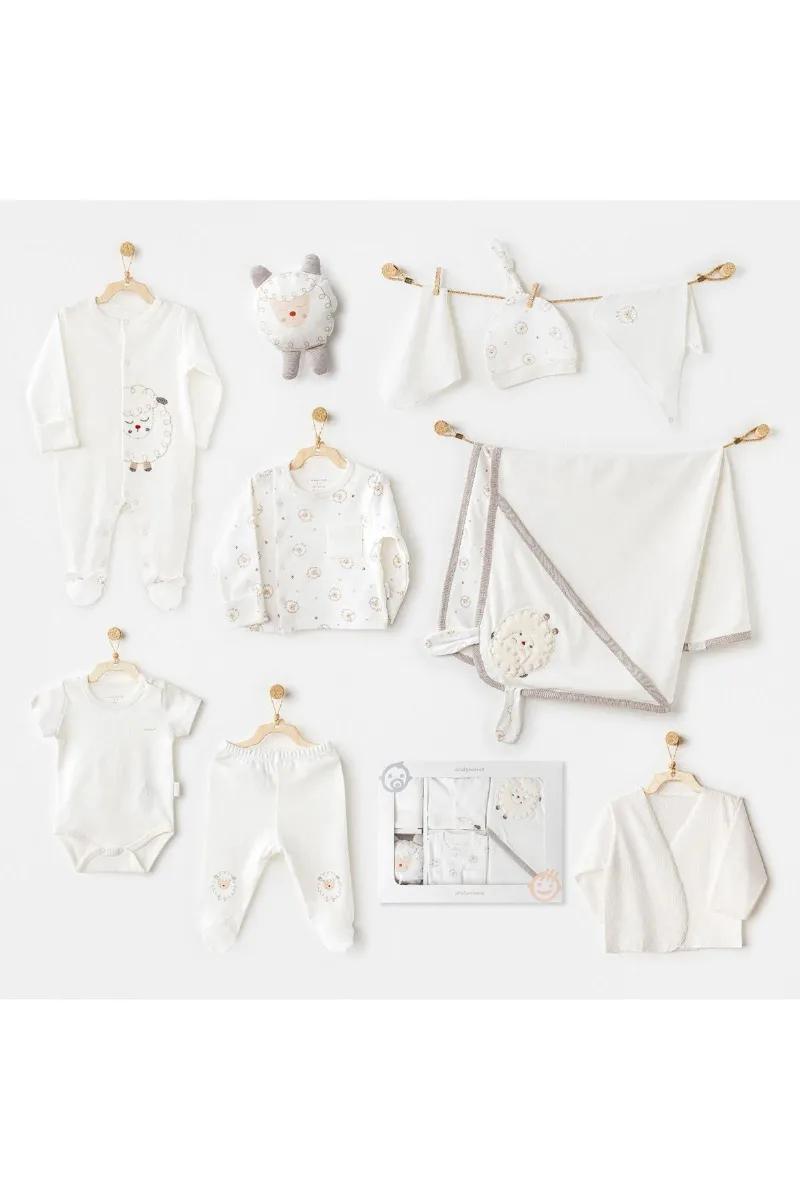 Andywawa AC25561 Newborn Set Tinny Ships 10'Lu Hastane Çıkışı Ekru