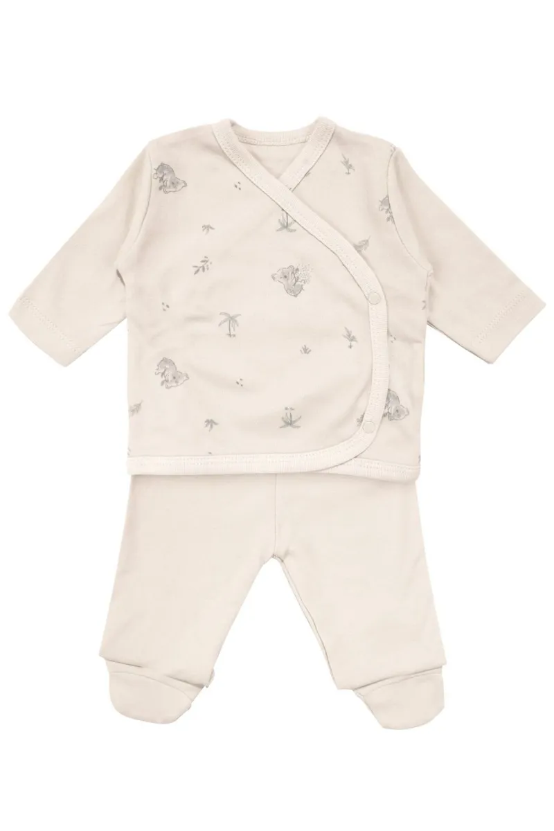Unisex Bej Koala Desenli Organik 10 Parça Hastane Çıkış Seti