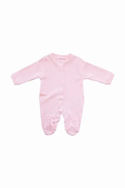 Sade Pembe Bereli Eldivenli Bebek Tulum