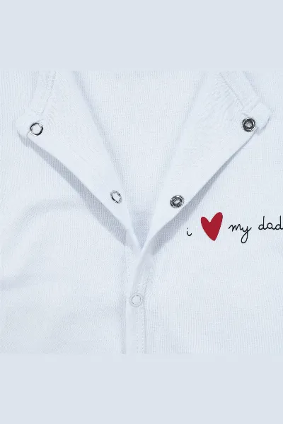 Unisex Daddy Yazılı Beyaz Patikli Tulum