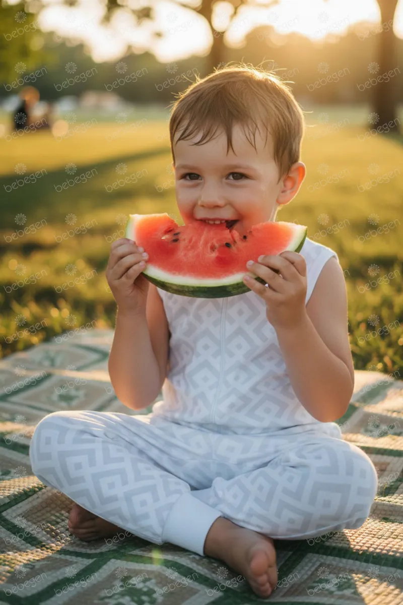 Açık Gri Kareli Desenli Uyku Tulumu