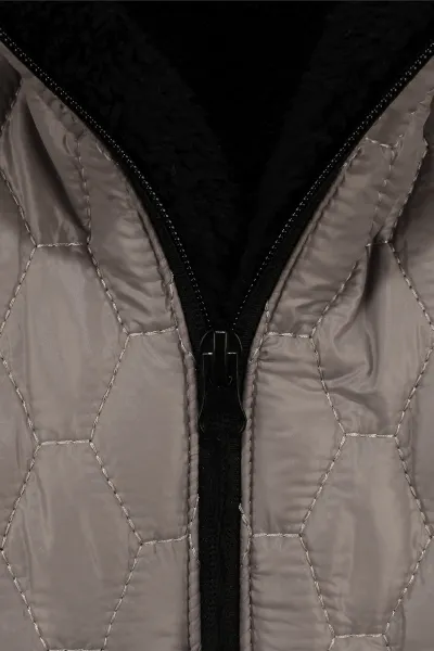 Unisex Vizon İçi Peluş Kapitoneli Mont