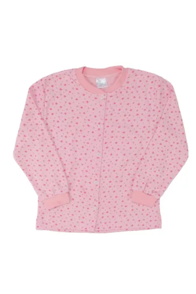 Kız Çocuk Pembe Yıldız Baskılı Çıtçıtlı Pijama Takımı