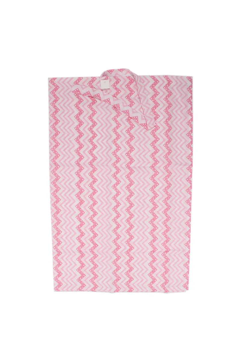 Pembe Fuşya Bulut Zikzak Desenli Emzirme Önlüğü