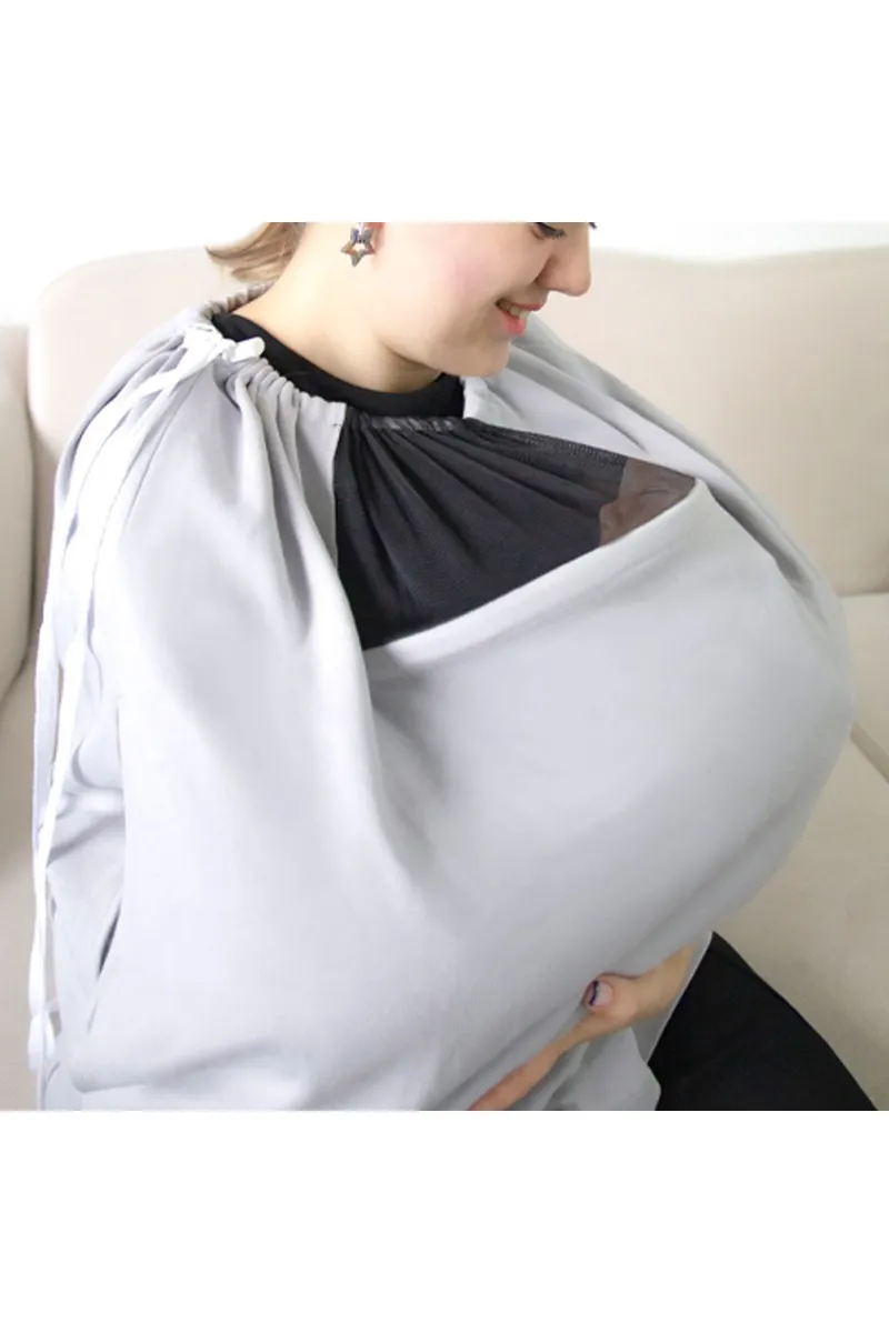 BabyJem Tül Pencereli Emzirme Önlüğü 735 Gri