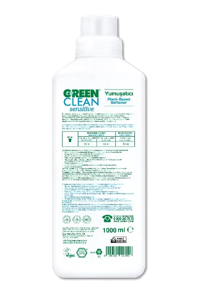Green Clean Sensitive Parfümsüz Bitkisel Yumuşatıcı 1000 ml