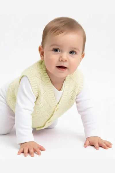 Triko Krem Bebek Yelek