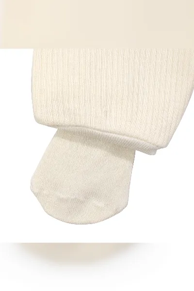 Unisex Ekru Fitilli Çoraplı Tek Alt Pantolon