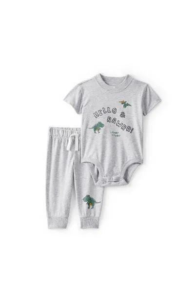 Carters Erkek Bebek Body Pantolon Set 1U270510 Gri