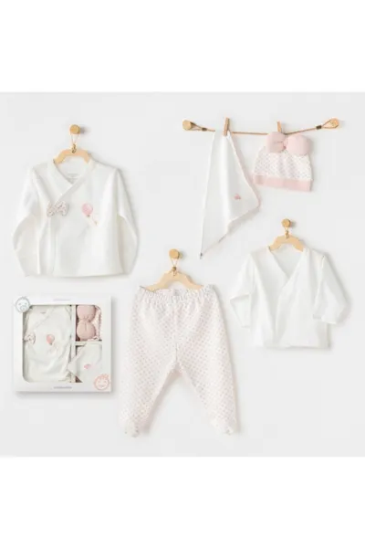 Andywawa AC25550 Newborn Set Pınk Baloons 5'Li Hastane Çıkışı Ekru