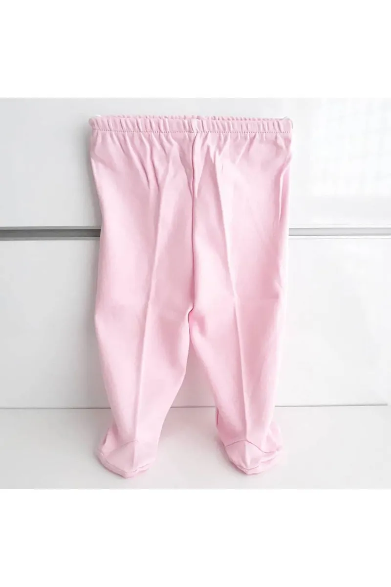 Patikli Pembe Tek Alt Bebek Penye Pantolon