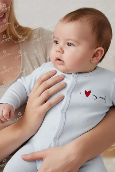 Unisex Daddy Yazılı Beyaz Patikli Tulum