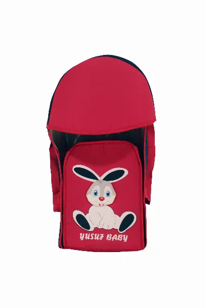 Unisex Kırmızı Laci Tavşan Bebek Taşıma Portbebe Anakucağı