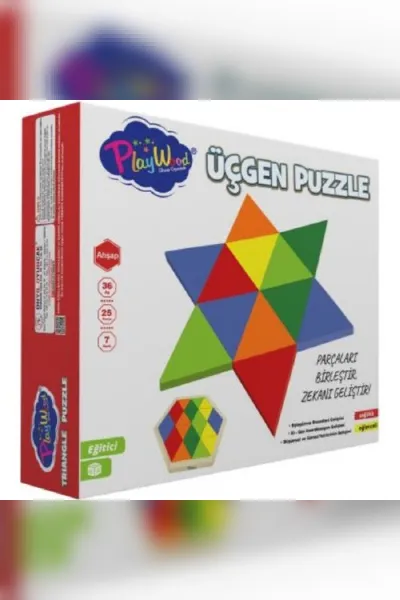 PlayWood Ahşap Üçgen Puzzle 24 Parça 395