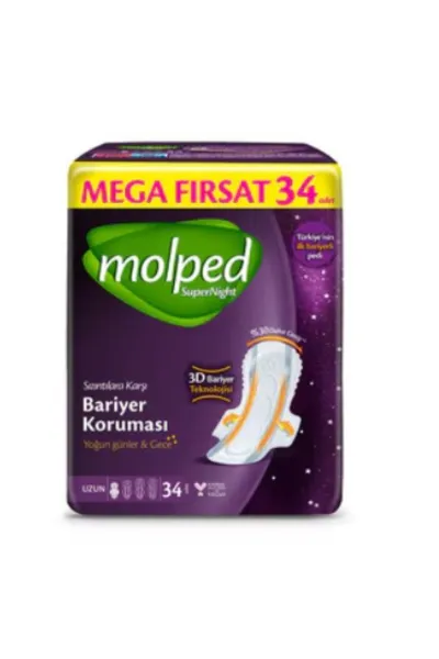 Molped SüperNight Uzun Ped Mega 34'lü