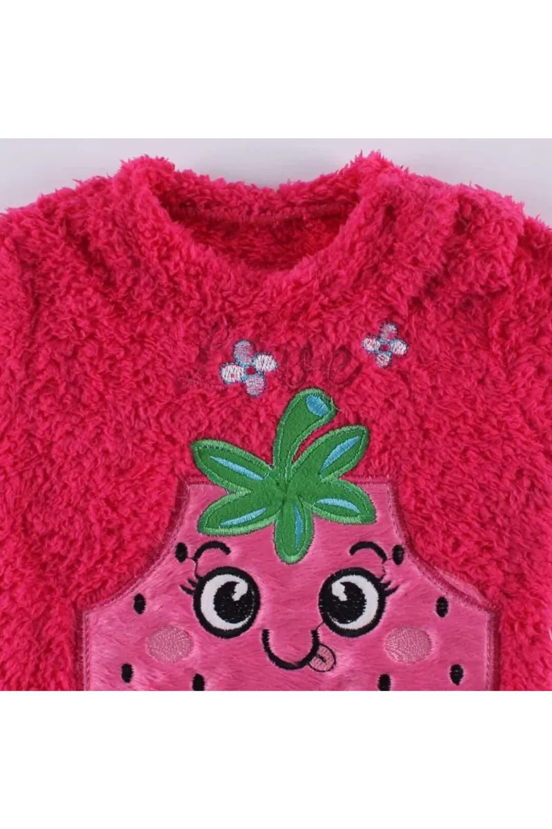 Kız Bebek Fuşya Çilekli Welsoft 2'li Peluş Takım