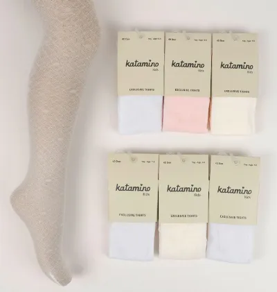 Katamino Sumire İnce Desenli Kız Külotlu Çorap K60237 Asorti