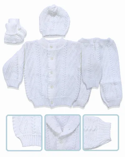 Beyaz Bebek Triko 4 lü Takım