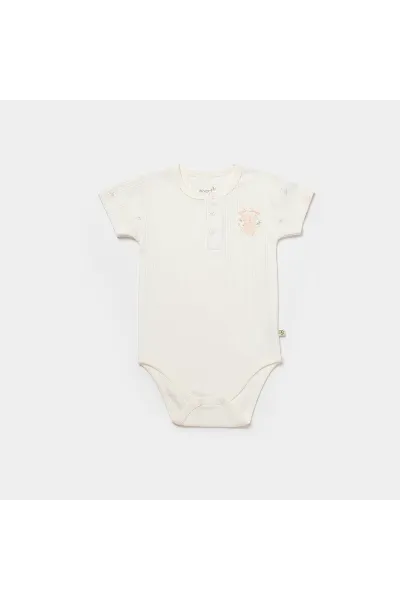 Bibaby Biorganic Koala Jungle Kısa Kol Bebek Body 56972 Pembe