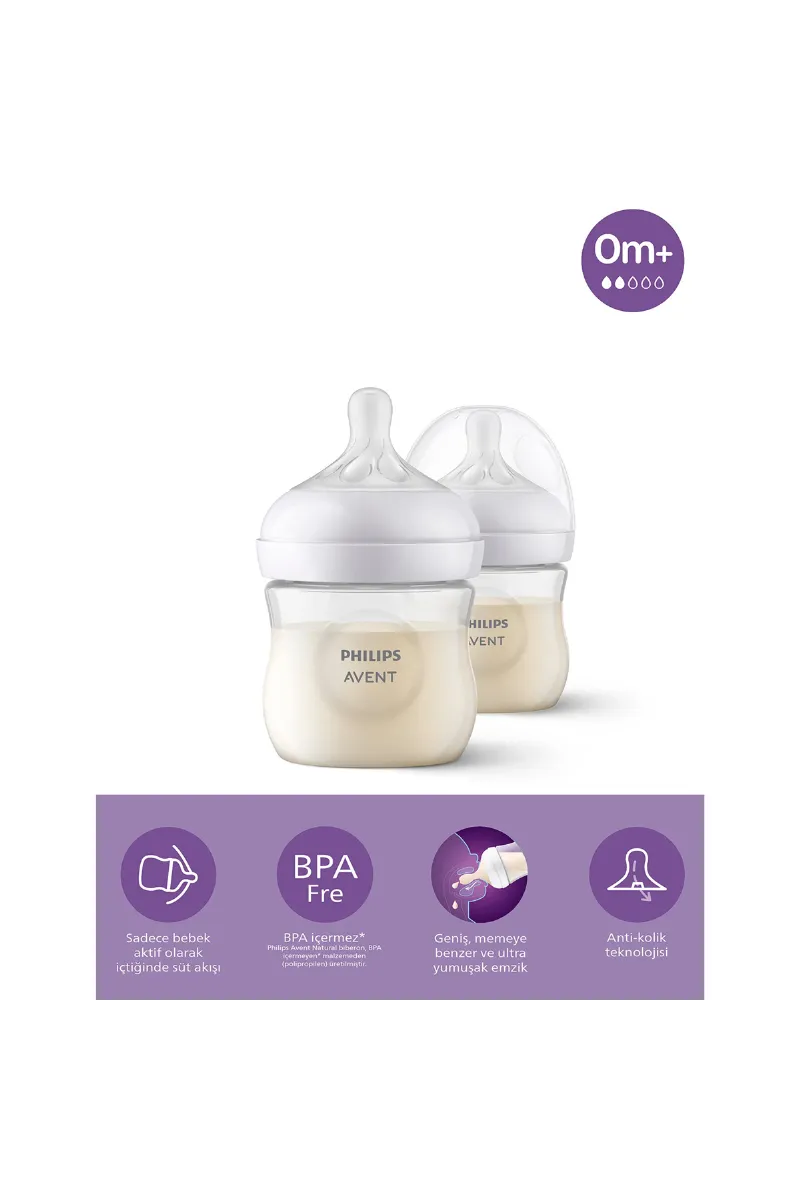 Philips Avent Doğal Tepkili Natural Response PP 2'Li Biberon Seti 125 ml 0+ Ay