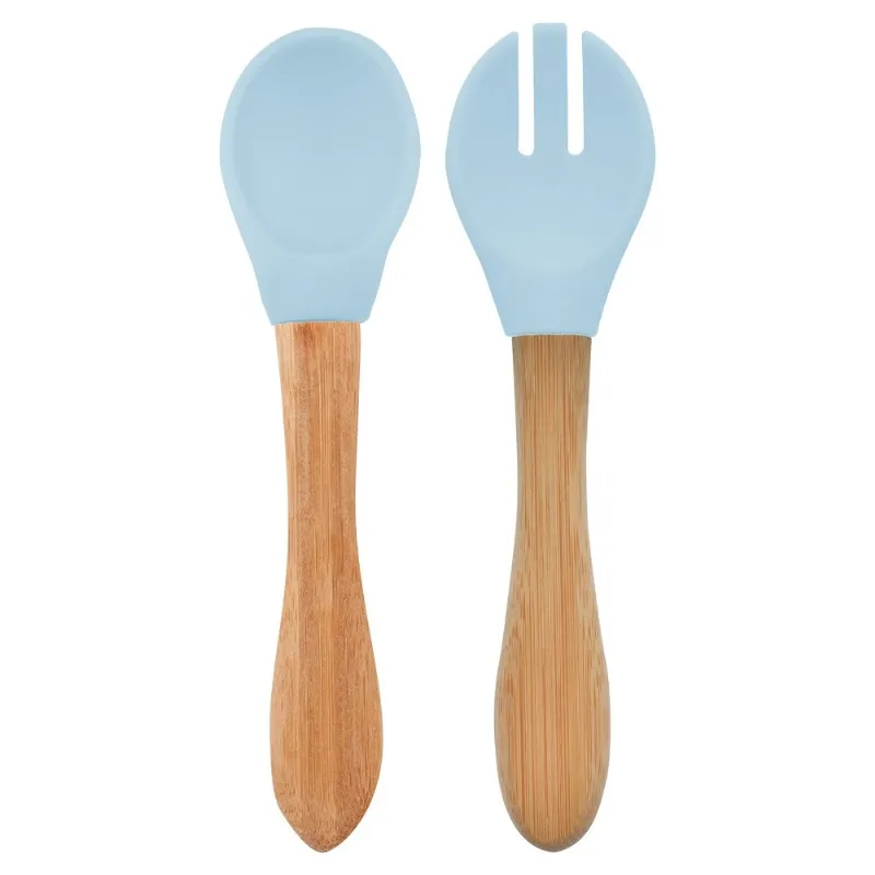 OiOi Mama Kaşığı ve Çatal Seti Mineral Blue