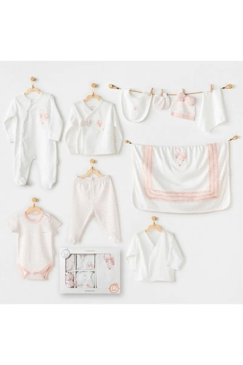 Andywawa AC25551 Newborn Set Pınk Baloons 10'Lu Hastane Çıkışı Ekru