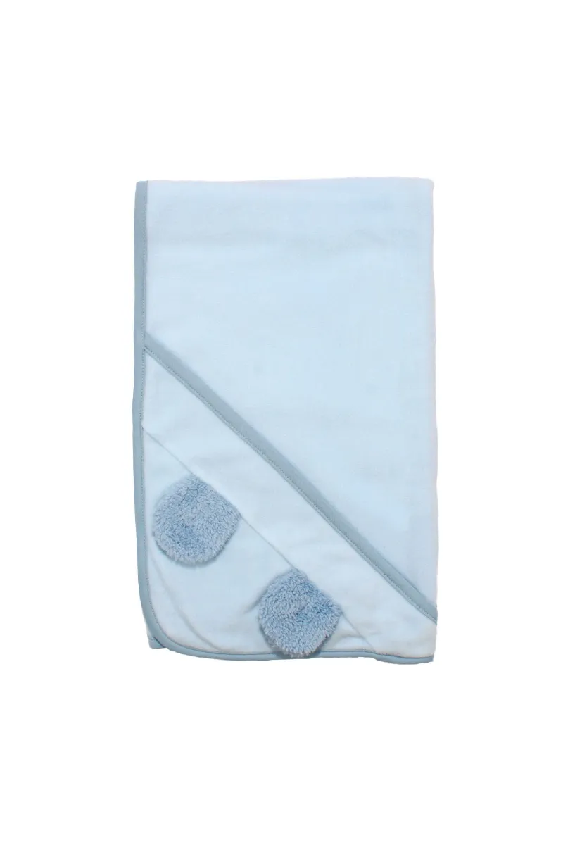 Unisex Mavi Polar Kulaklı Battaniye 90x90 cm