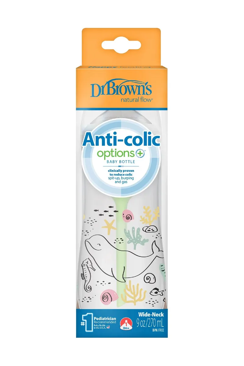 Dr.Brown's Geniş Ağız PP Antikolik Options Biberon  270 ml Kız