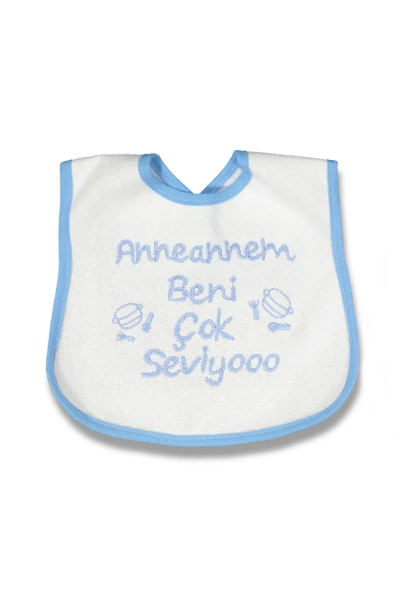 Anneannem Beni Çok Seviyooo Yazılı Mavi Önlük