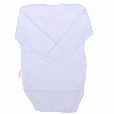 Unisex Beyaz Raporlu Uzun Kollu Zıbın