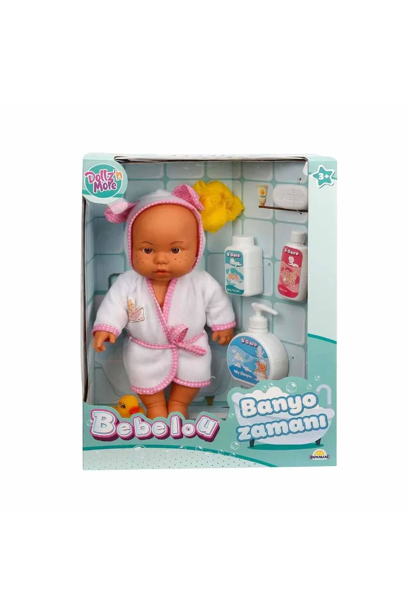 Sunman Bebelou Banyo Zamanı Bebek Seti 35 Cm