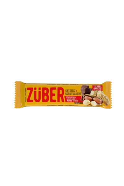 Züber Meyve Barı 40 Gr Yer Fıstıklı ve Kakaolu