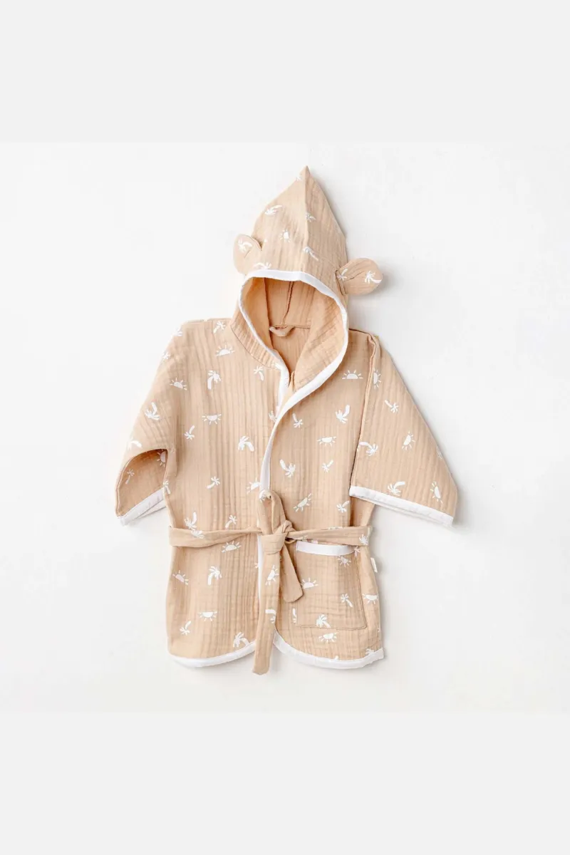 Andywawa AC24611 Bathrobe Smil All Day Bebek Bornoz Beige