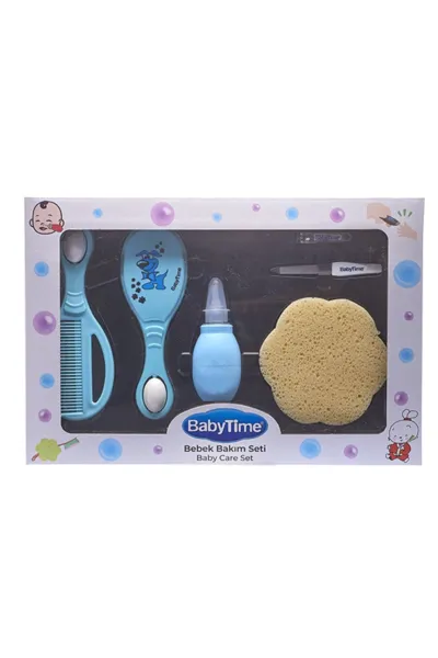 BabyTime Mavi 6 Parça Bebek Bakım Seti