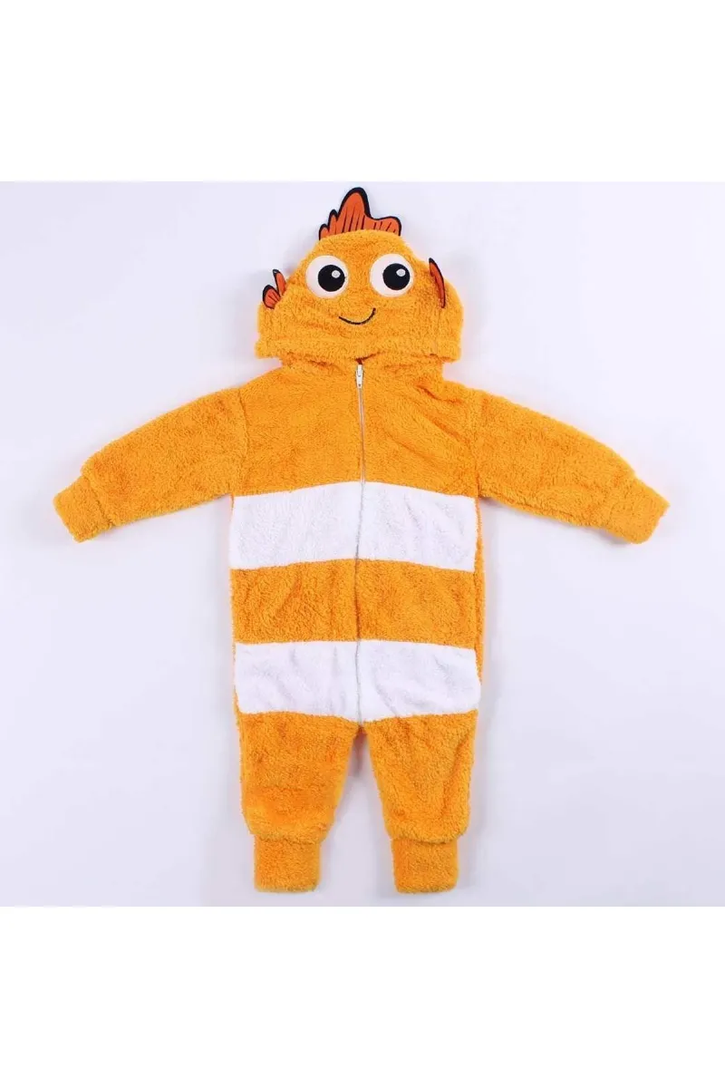 Polar Sarı Kapşonlu Balıklı Peluş Welsoft Tulum
