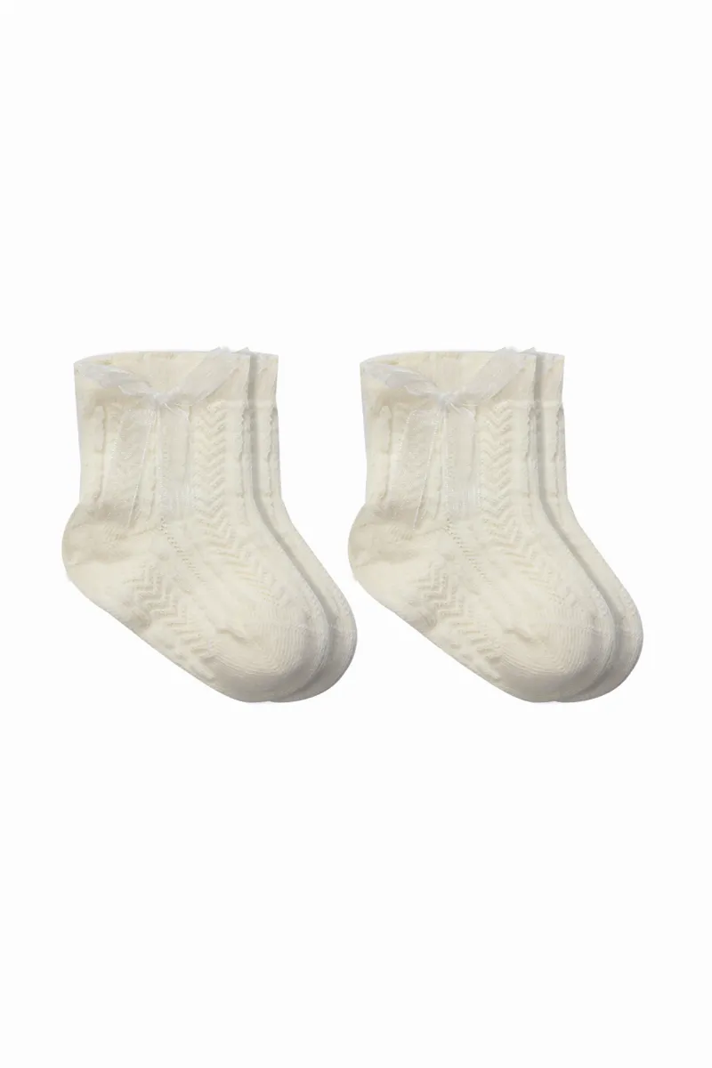 Bistyle Fiyonklu Penye Soket Çorap 2li 10150 Naturel