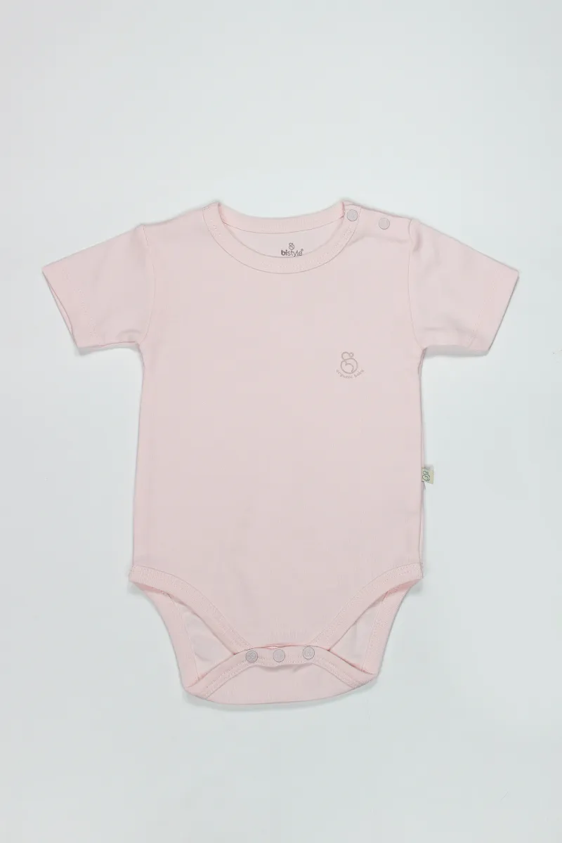 Bistyle Organik Natural Basic Style Yarım Kol Body BS17103 Pembe