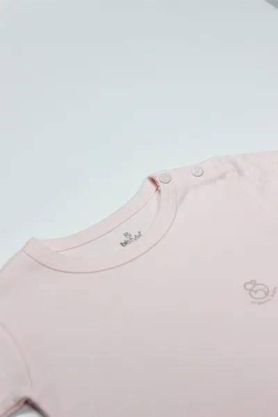 Bistyle Organik Natural Basic Style Yarım Kol Body BS17103 Pembe