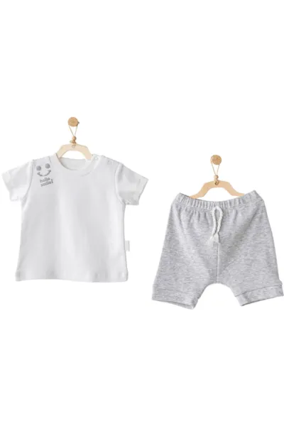 Andywawa AC25894 2'Li Basic Bebe Takım Grey Melange