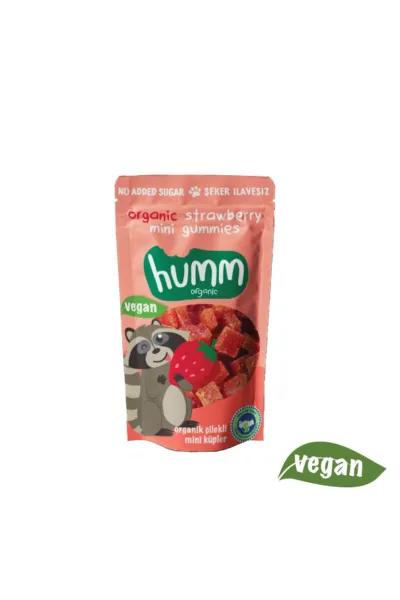 Humm Organik Çilekli Glutensiz Vegan Mini Küpler 30 Gr