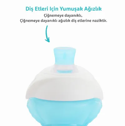 Munchkin Click Lock Isırmaya Dayanıklı Emzikli Bardak 9 Ay+ 296 ml 90063 DLST Mavi