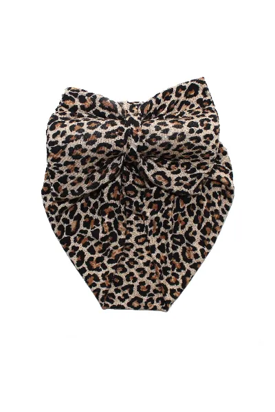 Leopar Desenli Kız Bebek Bone